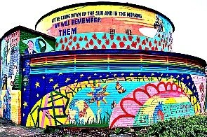 The Stockwell Memorial Rotunda, painted by Artist Brian Barnes and local school children, was once a part of Stockwell Common